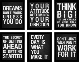 L&O Goods Inspirational Wall Art Decor Posters | Motivational & Positive Quotes & Sayings | Six 8 x 10 Framed Prints Perfect Decorations For Any Room | Set 1